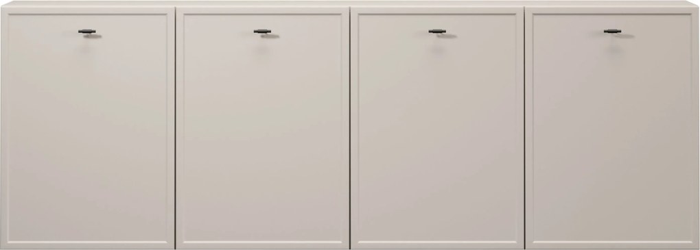 Komoda wisząca Lorini 200 cm czterodrzwiowa - kaszmir / czarne uchwyty T-bar