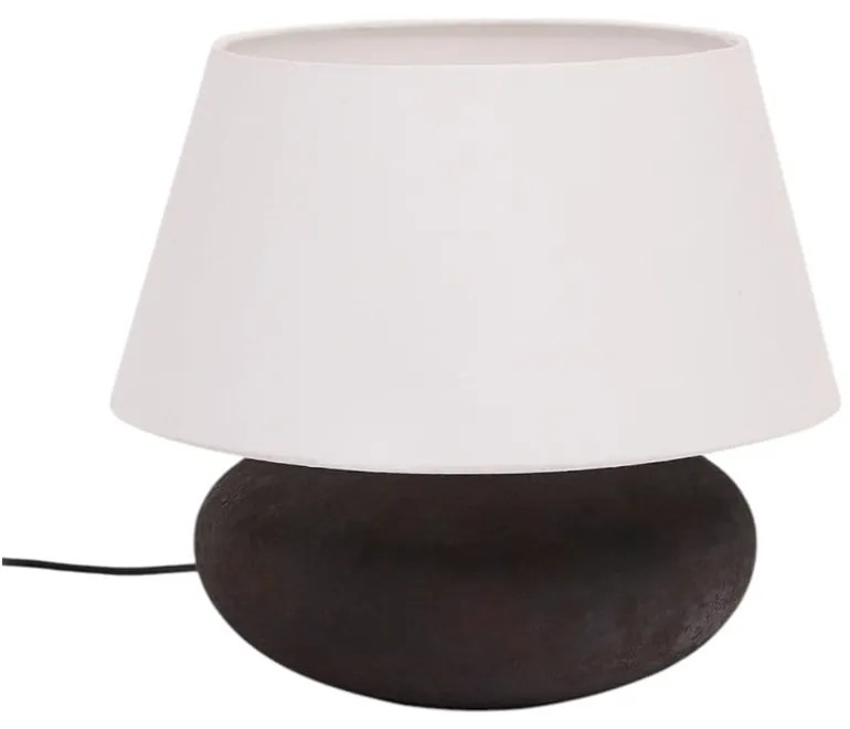 Czarno-biała lampa stołowa z tekstylnym kloszem (wysokość 35 cm) Nessi – Kave Home