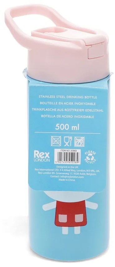 Jasnoniebieska butelka dla dzieci ze stali nierdzewnej 500 ml Lottie &amp; Friends – Rex London