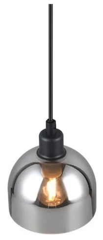 Lampa wisząca w czarno-srebrnym kolorze ze szklanym kloszem ø 12 cm Molly – Reality