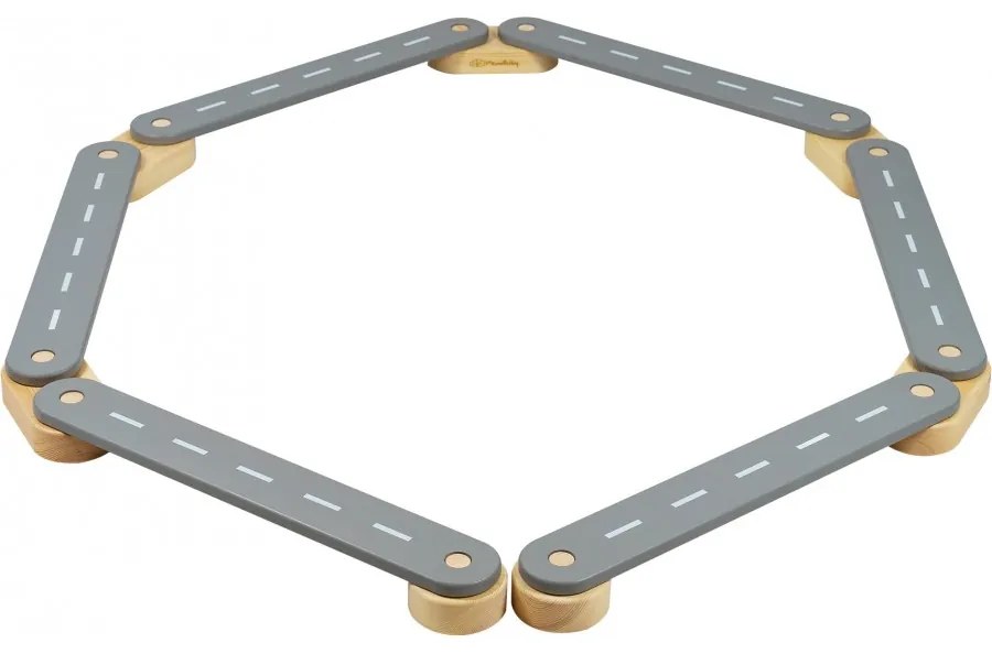 Ścieżka sensoryczna drewniana, balance beam, 6 elementów, szara - meowbaby®