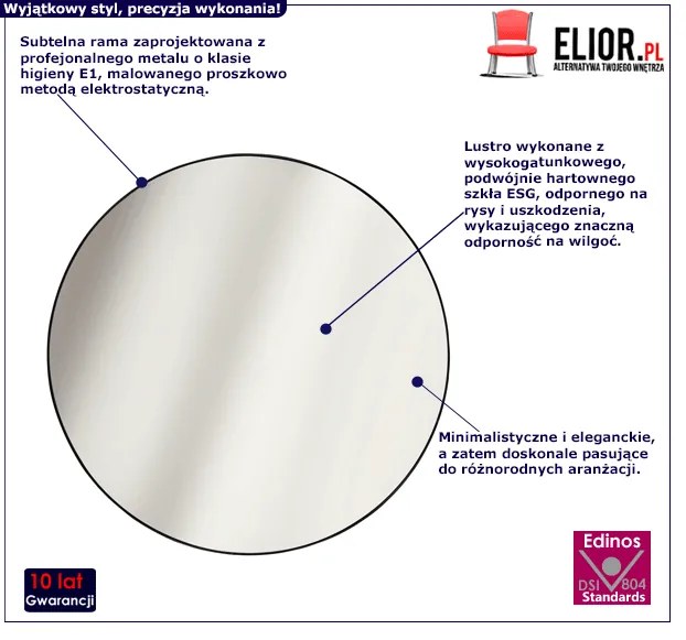 Okrągłe lustro czarne B1-C95