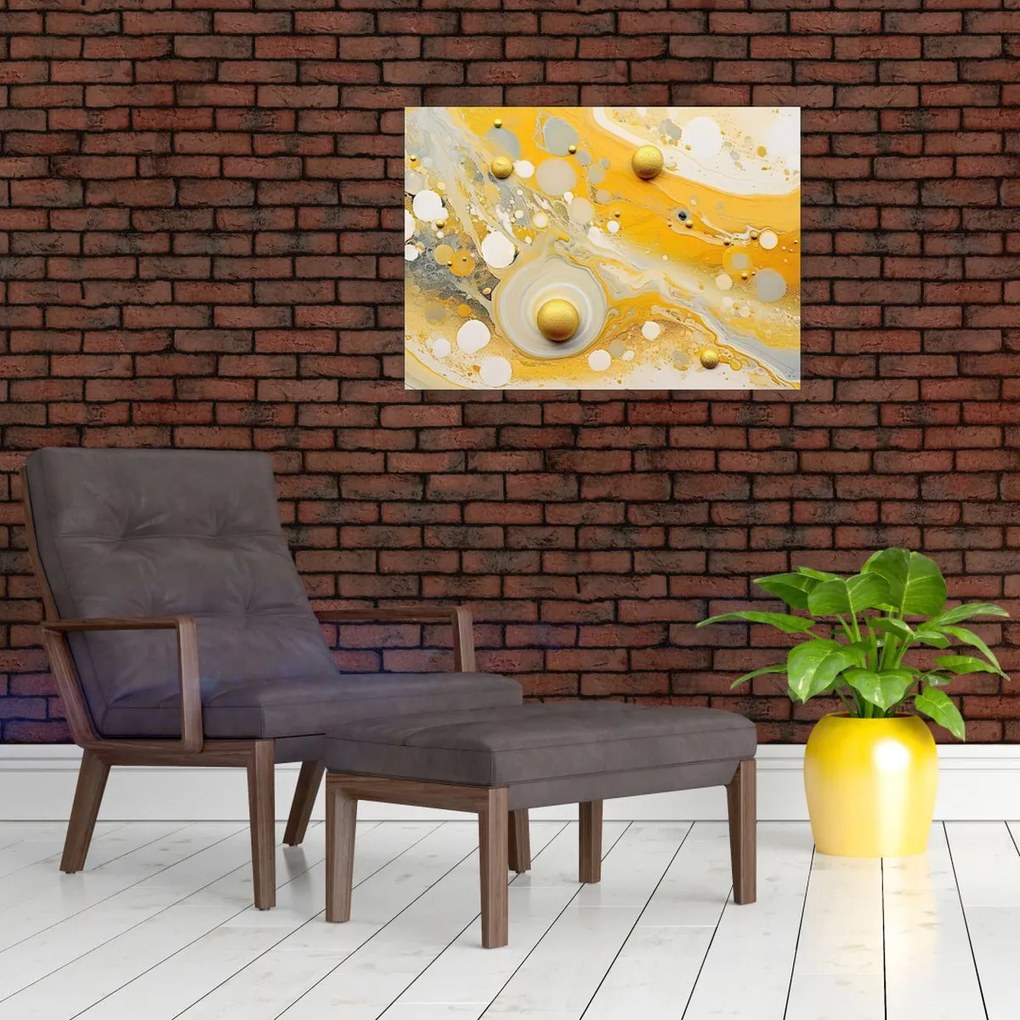 Obraz na szkle - Abstrakcyjne tło ze złotą dekoracją (70x50 cm)