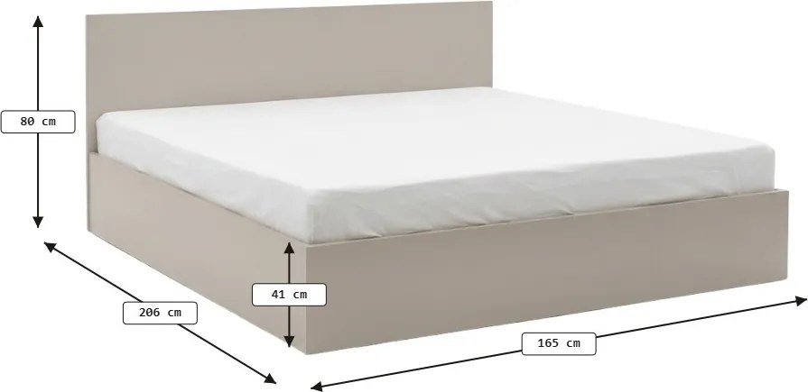 Łóżko SOFIA 160 x 200 cm, kaszmirowy beż Stelaż: Bez stelaża, Materac: Materac Deluxe 10 cm