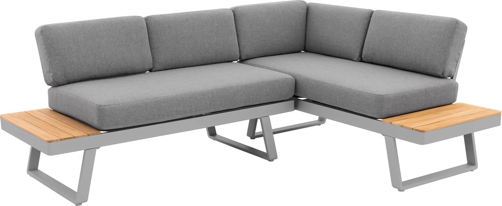 Doppler EXPERT PLUS AVERSA TEAK ogrodowy zestaw wypoczynkowy 3+2 szary