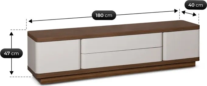 Szafka RTV TIERRA 180 cm Kaszmir/Orzech Japandi