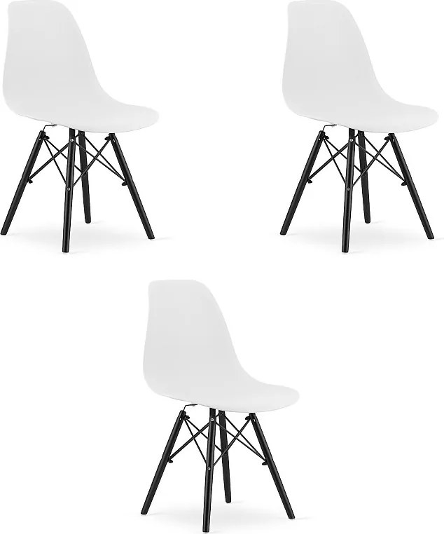 Krzesło Valora OSAKA, białe, czarne, ergonomiczne, z nogami x3