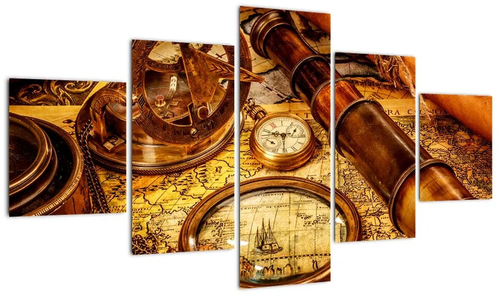 Obraz - Historyczne narzędzia marynarzy (125x70 cm)