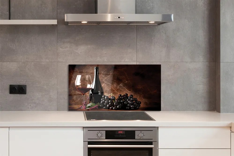 Szklany Panel Rubinowe Wino w Kieliszku