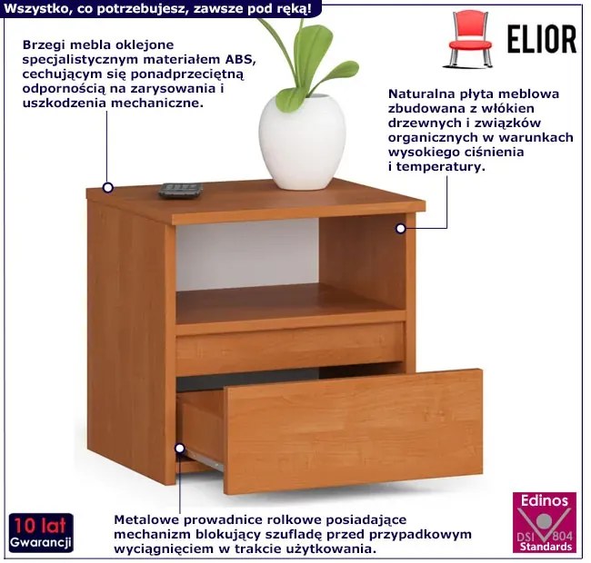 Szafka nocna z szufladą 40 cm olcha - Morivo