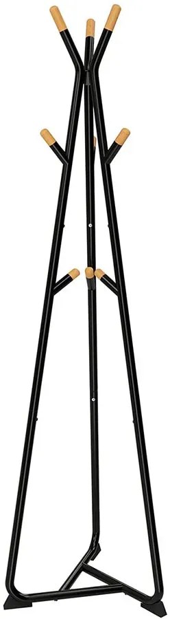 Czarny metalowy wieszak stojący do przedpokoju D9-N09