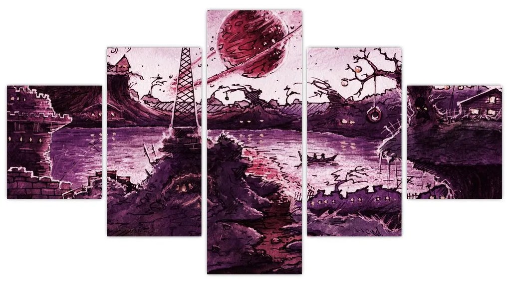 Obraz - Zaczarowana wioska (125x70 cm)