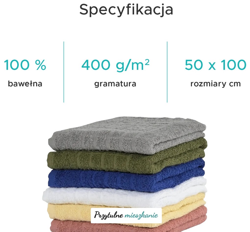 Ręcznik SOFT 50 x 100 cm oliwkowo-zielony, 100% bawełna