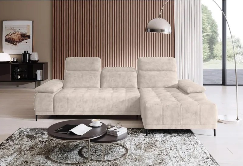 Narożnik FOCUS S Mini z elektryczną regulacją siedziska Prawostronny w tkaninie w tkaninie SALVADOR 02 WERSAL