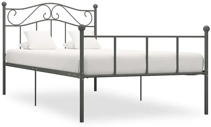 Szare metalowe łóżko 160x200 cm - Fiosa