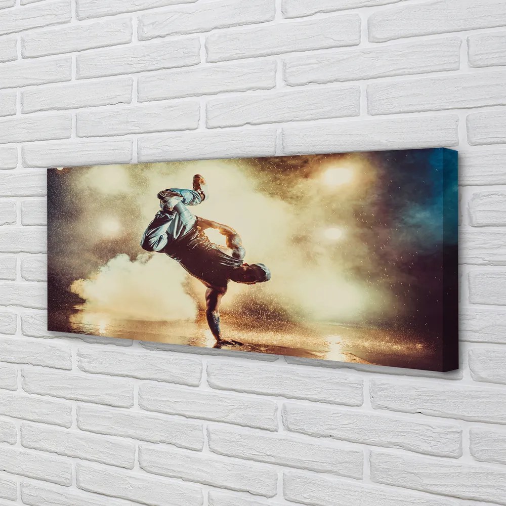 Duży obraz na płótnie Mężczyzna w Tańcu z Dymem