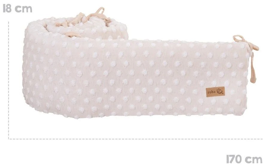 Beżowy ochraniacz do łóżeczka z mieszanki bawełny 170 cm Frosty Almond – Roba