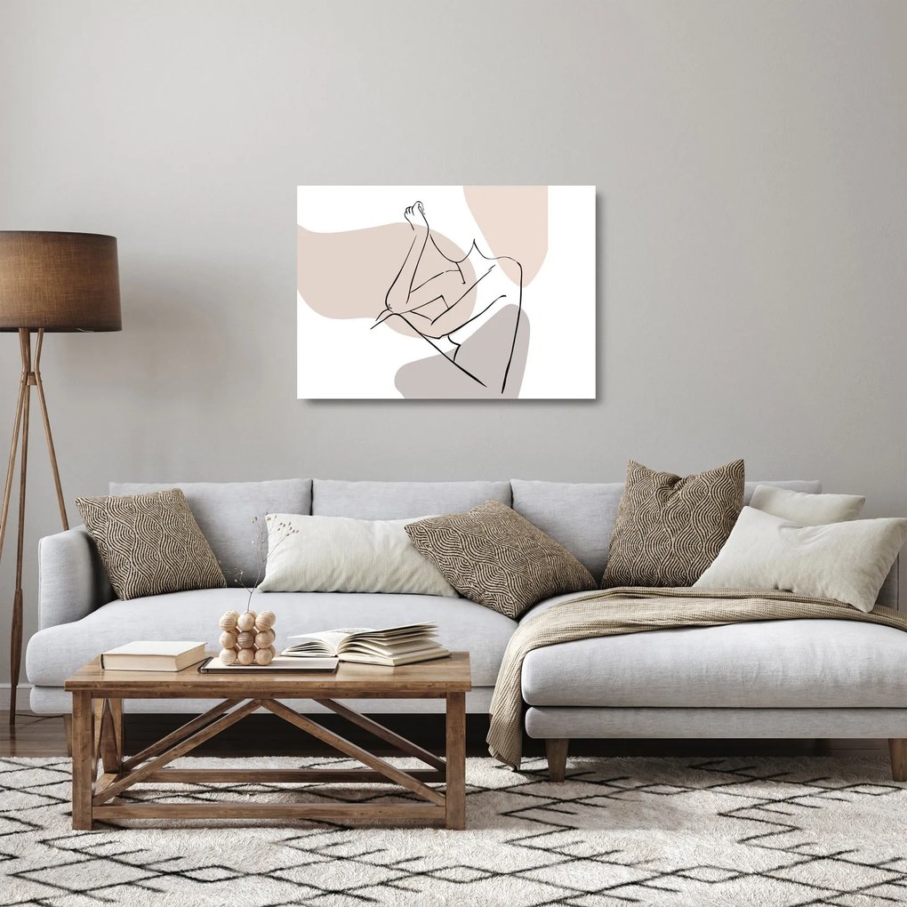 Obraz na szkle - Kobieta linia sztuki ciała N⁰1 (70x50 cm)