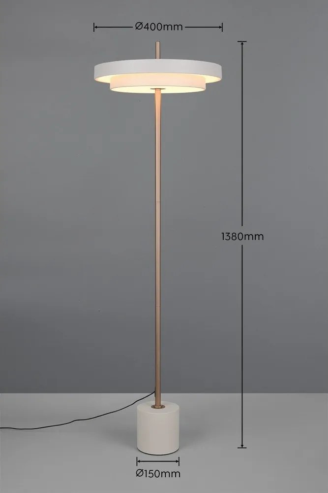 Lampa stojąca LED ze ściemniaczem w kolorze kości słoniowej (wysokość 138 cm) Keaton – Trio