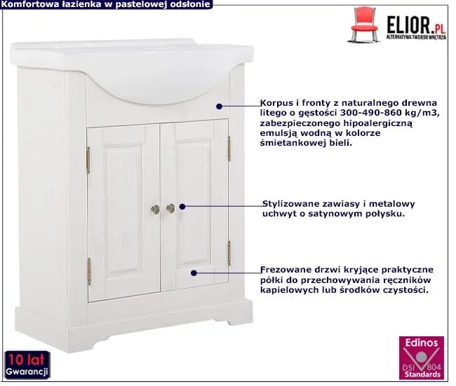 Biała szafka umywalkowa stojąca T3-N34