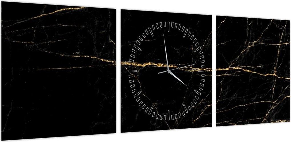 Obraz - Tekstura marmuru (z zegarem) (90x30 cm)