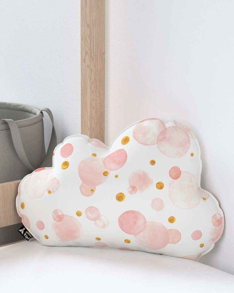 Poduszka Soft Cloud kolor różowy tkanina wzorzysta