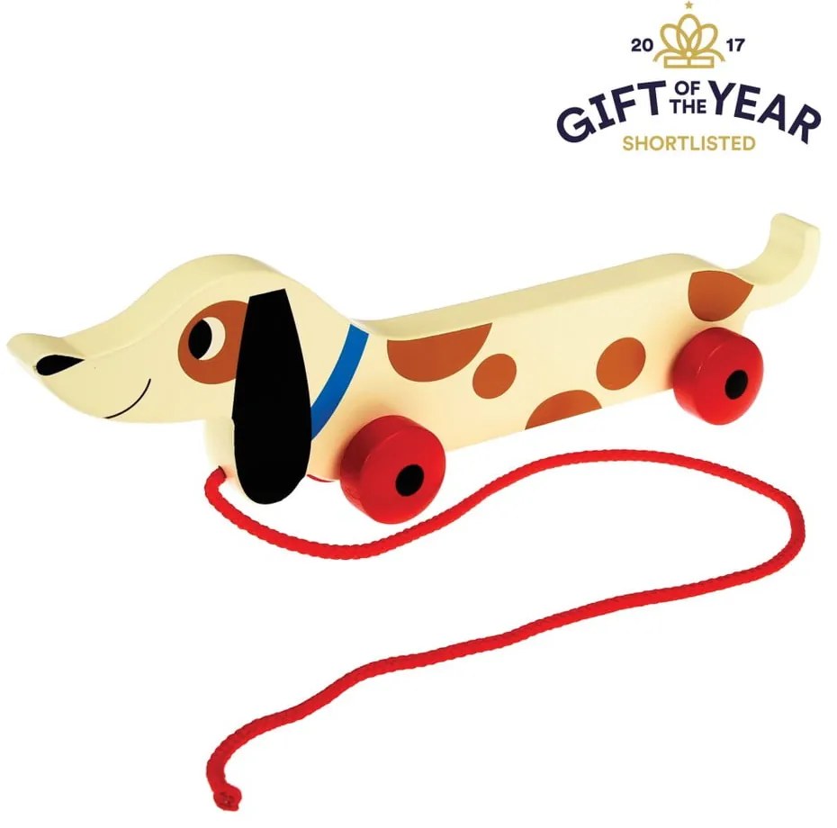 Drewniany jamnik na sznurku Rex London Charlie The Sausage Dog, dł. 31,5 cm