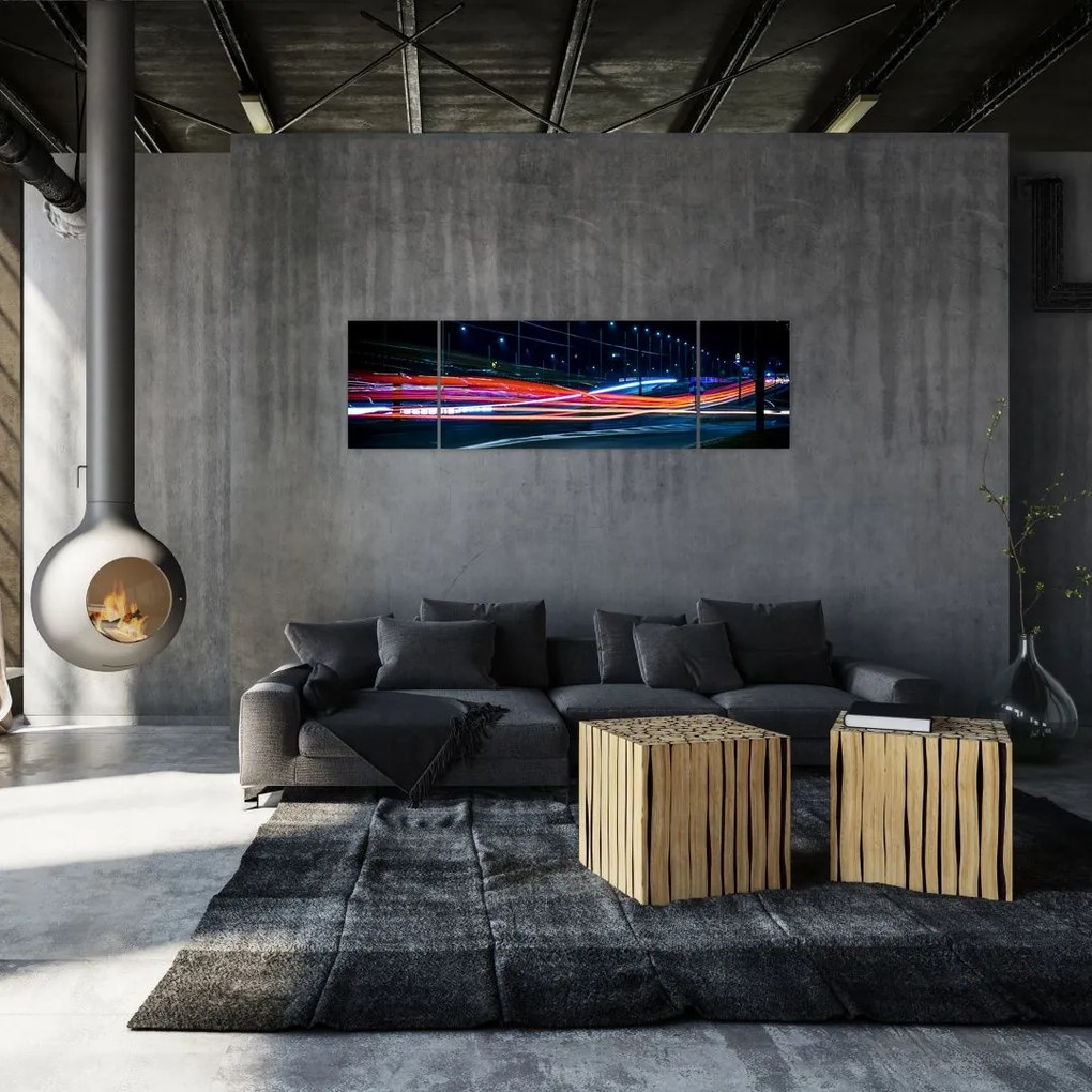 Obraz miasto nocą (170x50 cm)