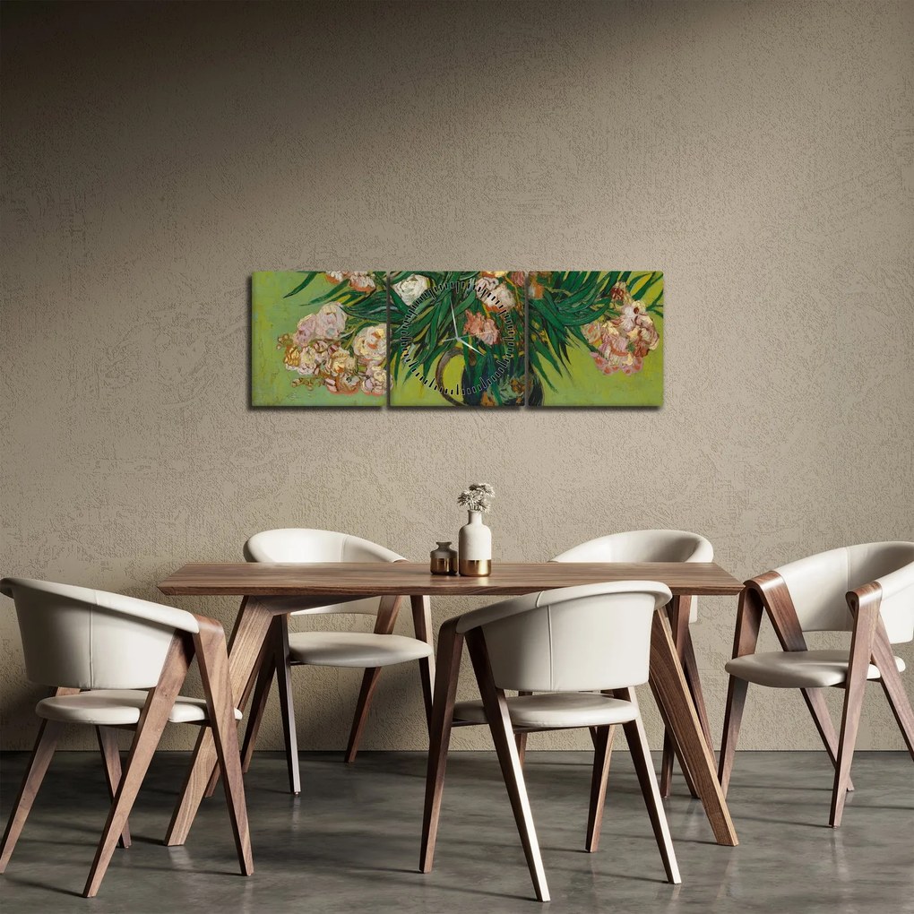 Obraz - Vincent van Gogh, Oleanders, reprodukcje (z zegarem) (90x30 cm)