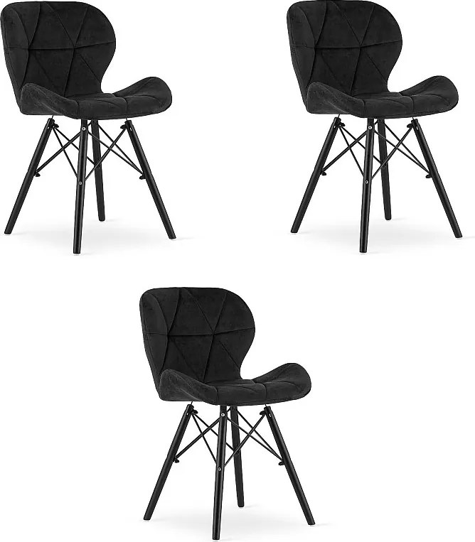 Krzesło Valora WAKO Velvet, nowoczesne, czarne, do salonu x3