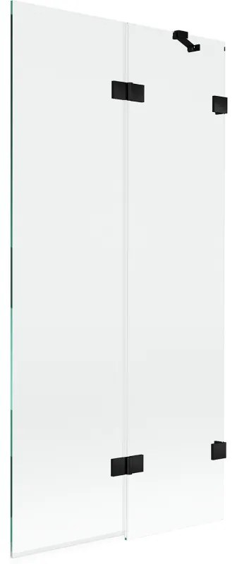 Mexen Lunar parawan nawannowy 2-skrzydłowy prawy 90 x 150 cm, transparent, czarny - 897-090-100-70-00-P