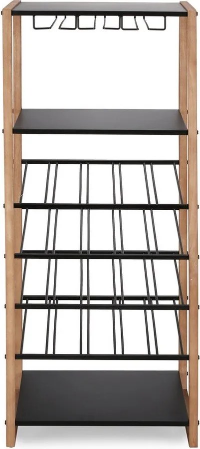 Czarna/w naturalnym kolorze metalowa szafka na wino liczba butelek 20, 50x122x35 cm Isaac – Yes Everyday