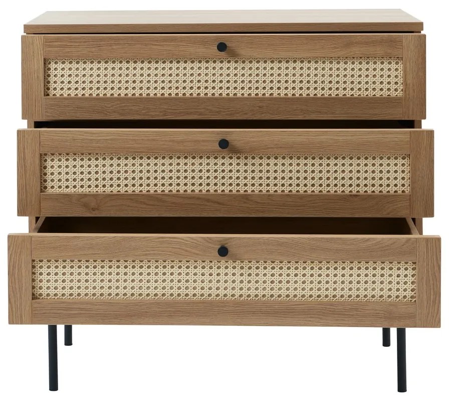 Niska komoda w dekorze dębu w naturalnym kolorze 80x75 cm Pensacola – Unique Furniture