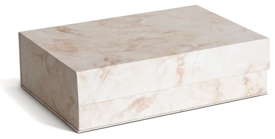 Beżowe kartonowe pojemniki dekoracyjne z pokrywką zestaw 3 szt. 42,5x29,5x13 cm Kian Paper Laminate – Bigso