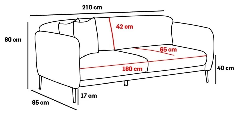 Biała rozkładana sofa 210 cm Simena – Balcab Home