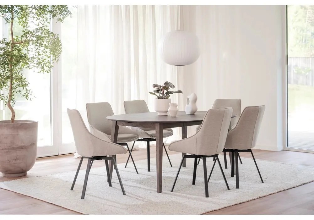 Okrągły rozkładany stół z litego drewna dębowego ø 120 cm Filippa – Rowico