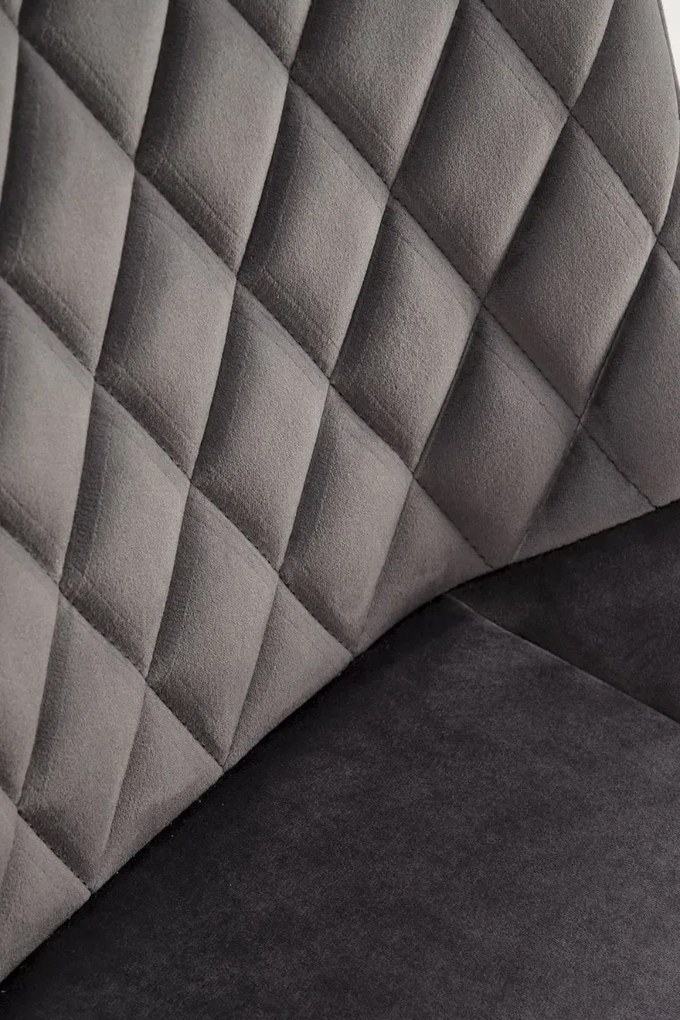 Krzesło tapicerowane K520 VELVET szare obracane HALMAR