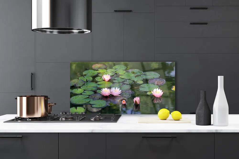 Panel Szklany Subtelna Lilia na Wodzie