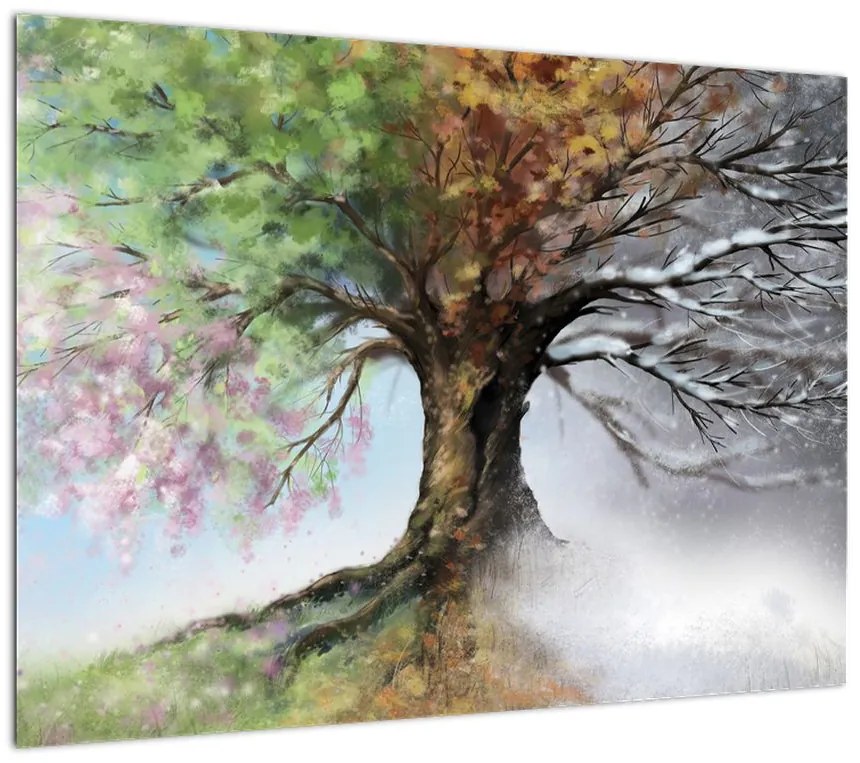 Obraz - Drzewo czterech pór roku (70x50 cm)