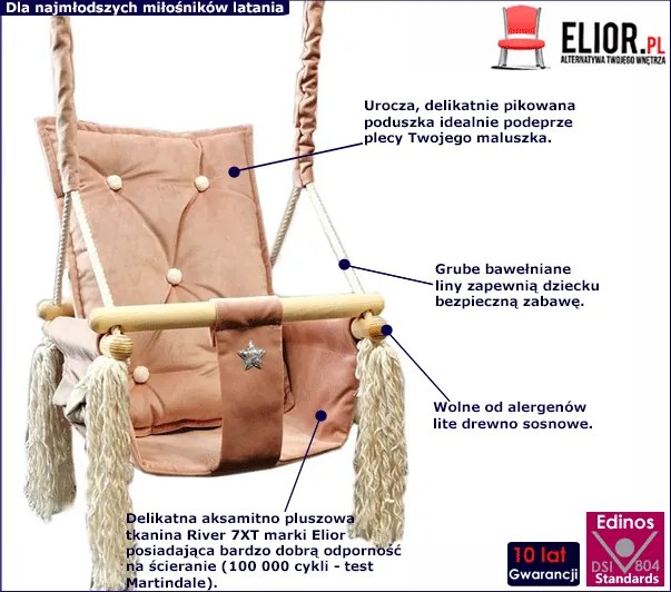 Różowa huśtawka dla dziewczynki C6-H91