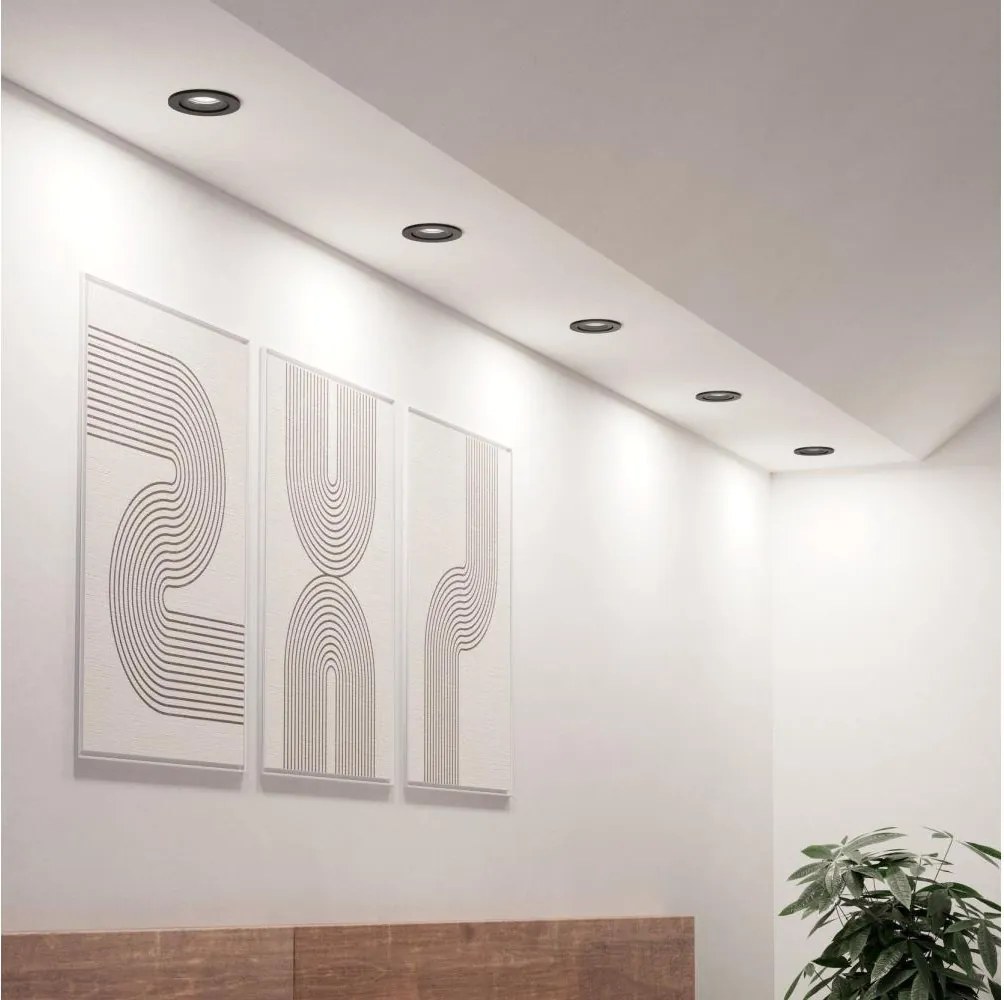 Eglo 902266 -ZESTAW 5x wpuszczane oprawy punktowe LED BARRANCO LED/4,8W/230V czarny