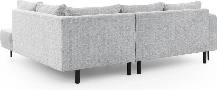 Jasnoszary narożnik z tkaniny szenilowej (prawostronny/w kształcie litery L) Mauris – Ropez