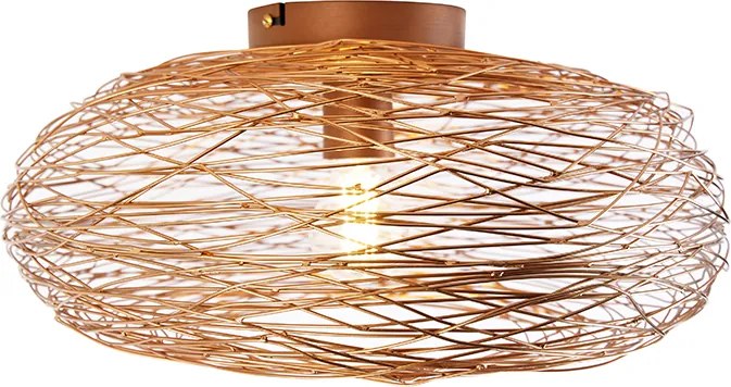 Designerska lampa sufitowa miedziana owalna - Sarella