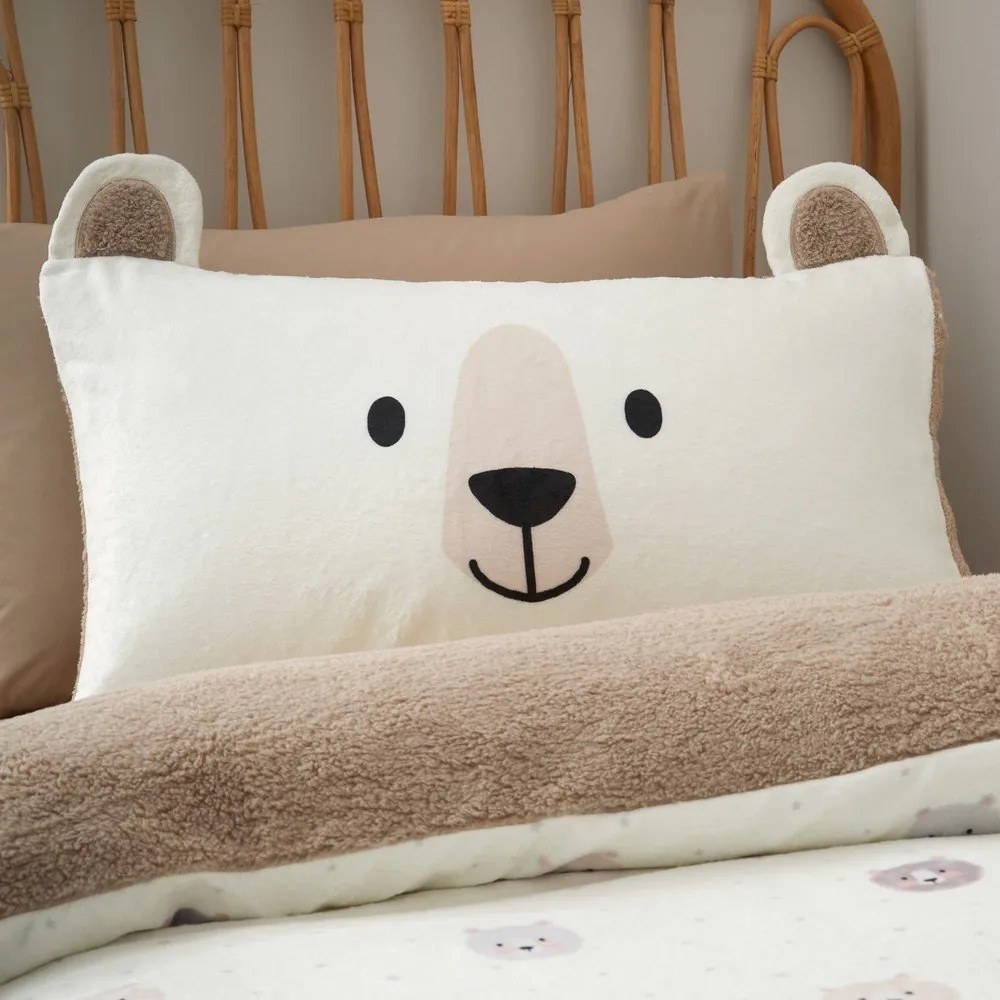 Brązowo-kremowa pościel dziecięca dwuosobowa z mikropluszu 200x200 cm Cosy Bear – Catherine Lansfield