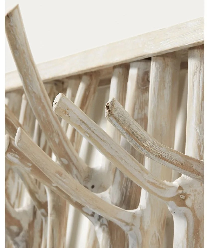 Wieszaki ścienne z litego drewna tekowego w naturalnym kolorze zestaw 3 szt. 60 cm Muntfre – Kave Home