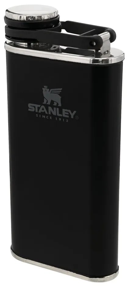 Czarna piersiówka ze stali nierdzewnej 230 ml Easy-Fill width mouth Flash – Stanley