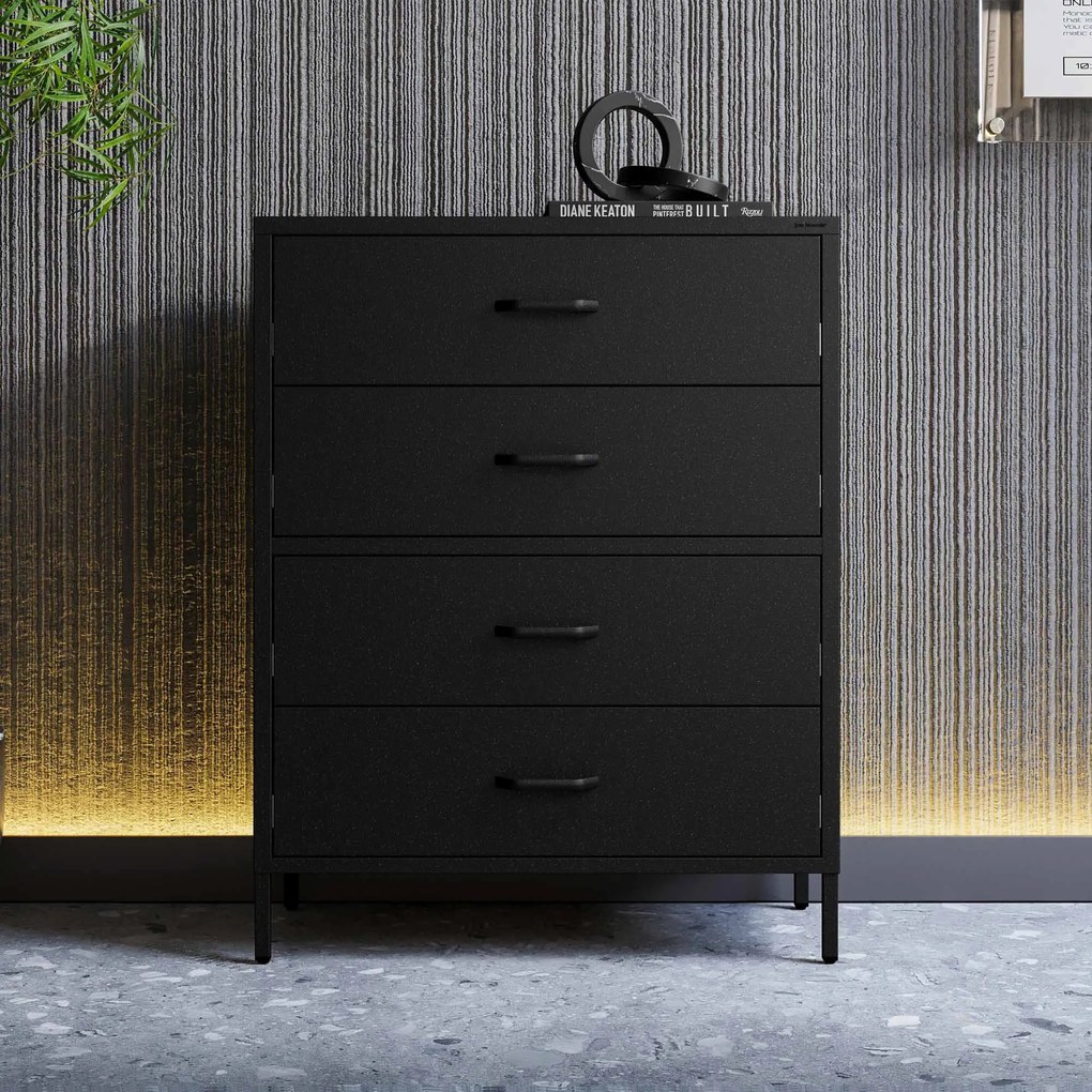 Komoda szafka metalowa czarna Modern CARLA 800 x 1015 x 400 mm