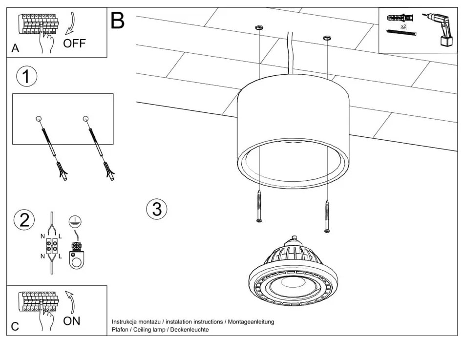 Lampa sufitowa w naturalnym kolorze Eukadi – Nice Lamps
