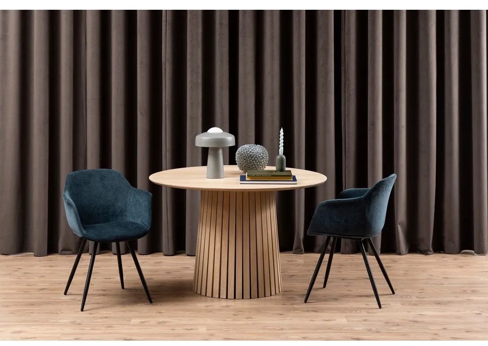 Stół do jadalni z jasnym fornirem dębowym Actona Christo, ø 75 cm