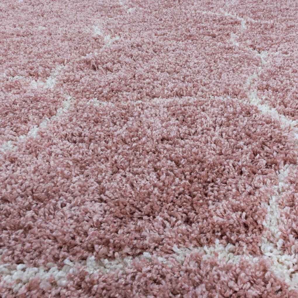 Dywan shaggy Salsa koniczyna różowy koło 200 cm x 200 cm